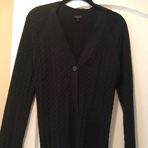 Black cable knit cardigan